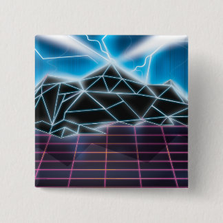 Retro 1980s video game graphic 15 cm square badge