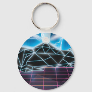 Retro 1980s video game graphic key ring