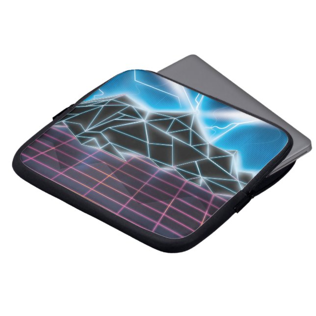 Retro 1980s video game graphic laptop sleeve (Front Top)