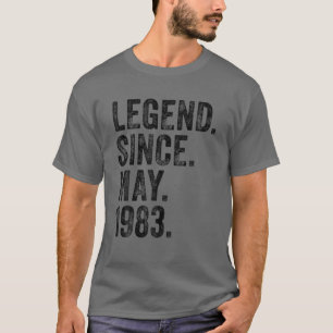 Retro 1983 Birthday May Born Legend Since 1983 T-Shirt