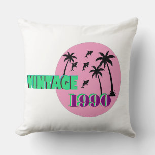 Retro 1990 Birthday Gift Cushion