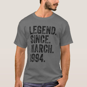 Retro 1994 Birthday March Born Legend Since 1994 T-Shirt