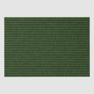 Retro 1s and 0s Green Binary Machine Language Code Tissue Paper