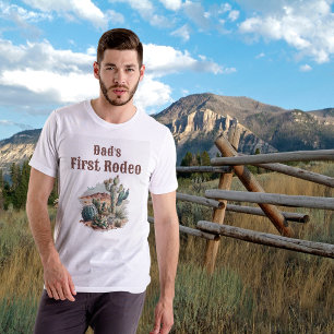 Retro 1st First Rodeo Western Cactus Birthday T-Shirt