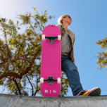 Retro 2000's Hot Pink Custom Monogram Initial Chic Skateboard<br><div class="desc">The 2000's are back in trend !
Hot pink colour with your vintage style personalised monogram.</div>