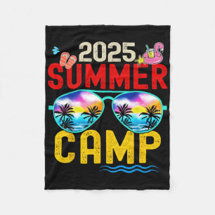 Retro 2025 Summer Camp Vacation Camper Matching Fa Fleece Blanket