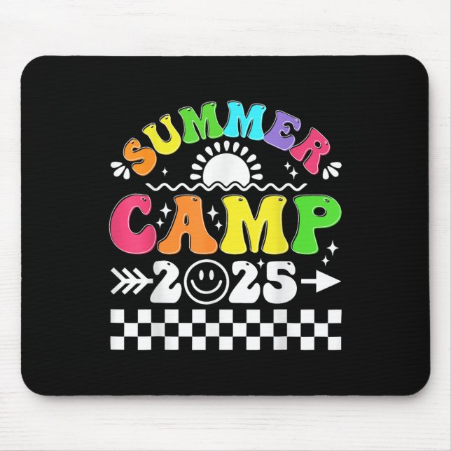 Retro 2025 Summer Camp Vacation Camper Matching Fa Mouse Mat (Front)