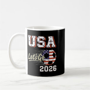Retro 2026 Soccer World Usa Flag Burst Fan Coffee Mug