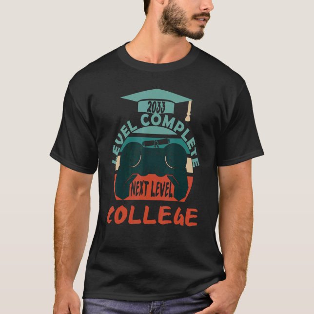 Retro 2033 Level Complete Next Level College T-Shirt (Front)