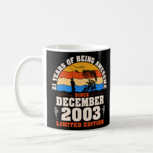 Retro 21st Birthday 21 Year Old Fishermen Born Dec Coffee Mug