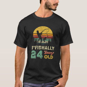 Retro 24Th Birthday Fishing Turning 24 Fisherman C T-Shirt