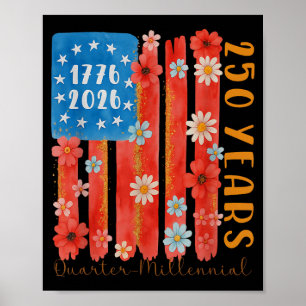Retro 250th Independence Day 4th of July Patriotic Poster