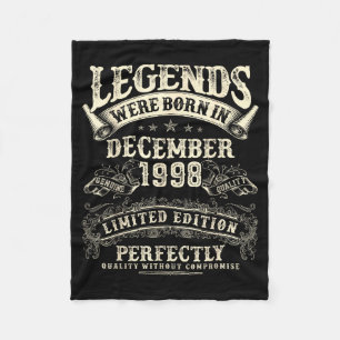 Retro 27th Birthday For Men 27 Year Old December 1 Fleece Blanket