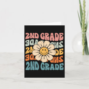 Retro 2nd Grade Back To School Second Grade 1st Da Card
