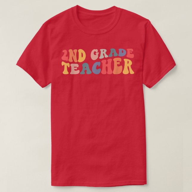 Retro 2nd Grade Teacher Funny Second Grade Back To T-Shirt (Design Front)