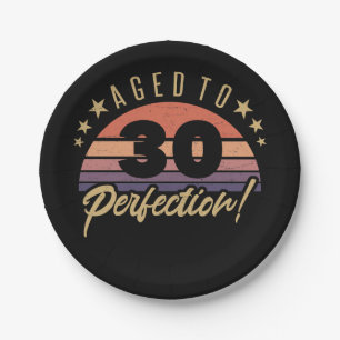 Retro 30th Birthday Humour Paper Plate