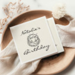 Retro 30th Hand Drawn Cake Thirty Fun Birthday  Napkin<br><div class="desc">As you see this unique and elegant birthday napkin has a well designed template. With black hand drawn birthday cake with milestone 30th inside it with whimsical hand written name. All on cream background . Which you can customise easily by clocking on the personalise button.</div>