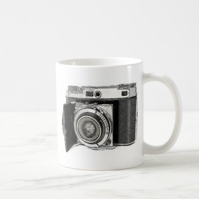 Retro 35mm Film Camera Photographer Art Drawing Coffee Mug (Right)