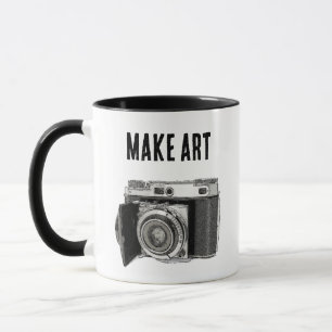 Retro 35mm Film Camera Photographer Art Drawing Mug