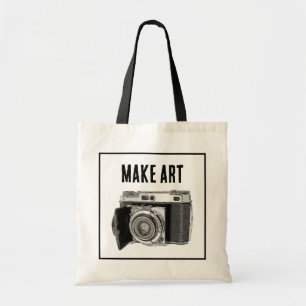 Retro 35mm Film Camera Photographer Art Drawing Tote Bag