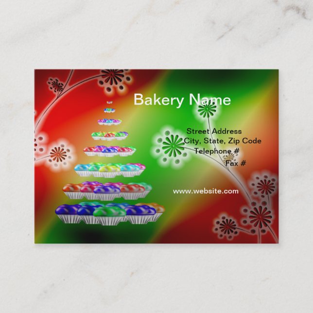 Retro 3.5" x 2" (Chubby) Bakery/Cupcakes Business  Business Card (Front)