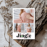 Retro 3 Photo Baby Pregnancy Announcement