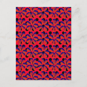 Retro 3D flowers Postcard