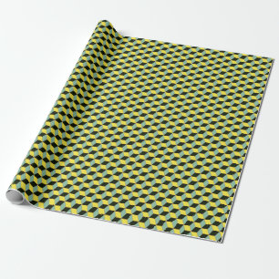 Retro 3D Geometric Cube Design Wrapping Paper