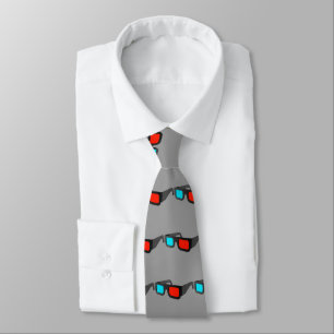 Retro 3D Glasses Graphic Tie