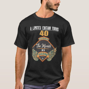 Retro 40 Years Old Bday Month October 1981, Vintag T-Shirt