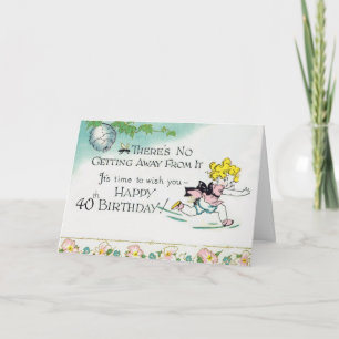Retro 40th Birthday Card