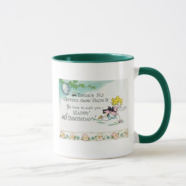 Retro 40th Birthday Mug (Right)