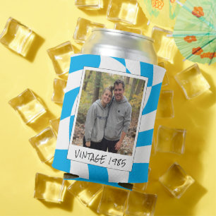 Retro 40th Birthday Vintage 1985 Chequered Can Coo Can Cooler