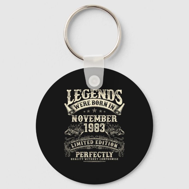 Retro 42nd Birthday For Men 42 Year Old November 1 Key Ring (Front)