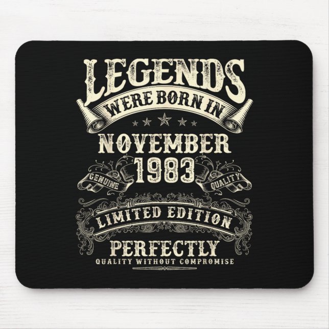 Retro 42nd Birthday For Men 42 Year Old November 1 Mouse Mat (Front)