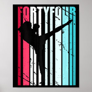 Retro 44th Birthday For Kickboxing Women Kickboxer Poster