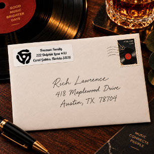 Retro 45 RPM Vinyl Record Adapter Label – Vintage