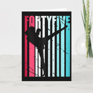 Retro 45th Birthday For Kickboxing Women Kickboxer Card