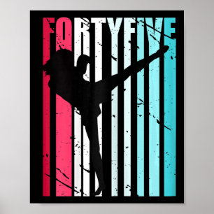 Retro 45th Birthday For Kickboxing Women Kickboxer Poster
