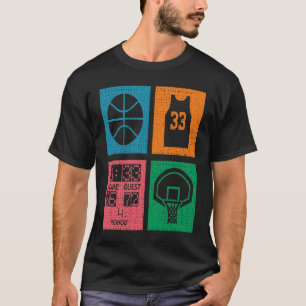 Retro 4 Color Block Basketball T-Shirt