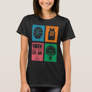 Retro 4 Color Block Basketball T-Shirt