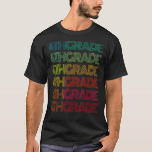 Retro 4th Grade Student Teacher Groovy Team Ready T-Shirt