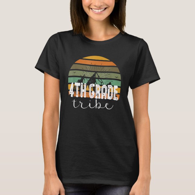 Retro 4th Grade Tribe Fourth Grade Back To School  T-Shirt (Front)