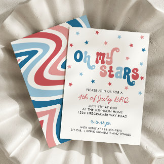 Retro 4th of July BBQ Party Invitation