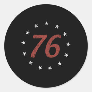 Retro 4th Of July Independence Day The Spirit 76 Classic Round Sticker