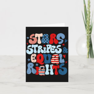 Retro 4th of July Liberal Stars Stripes and Equal Card