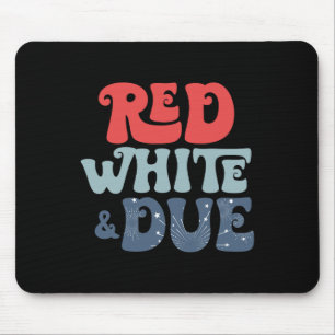 Retro 4th Of July Pregnancy Announcement Red White Mouse Mat