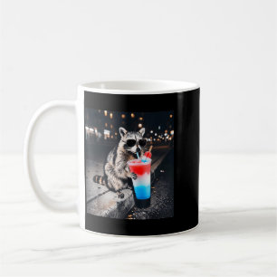Retro 4th Of July Racoon Drinking Patriotic Coffee Mug