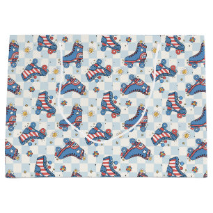 Retro 4th of July Roller Skates Large Gift Bag