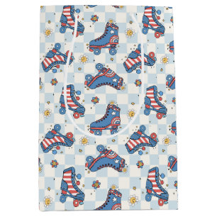 Retro 4th of July Roller Skates Medium Gift Bag